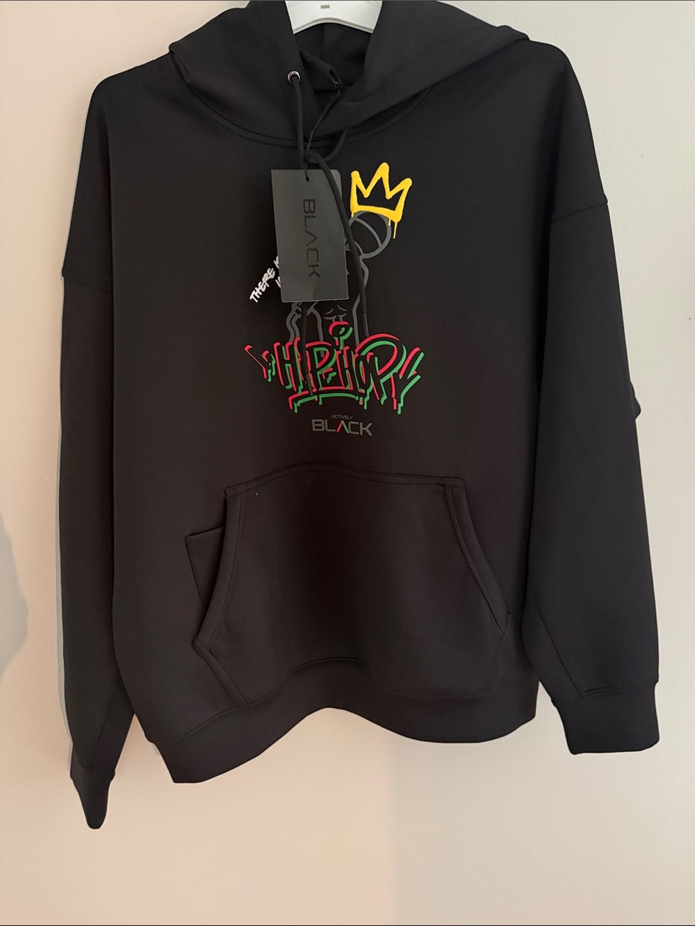 Actively Black Graphic Hip Hop Hoodie